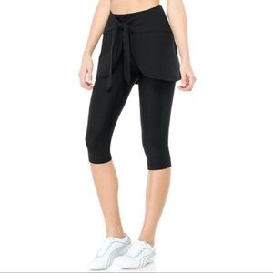 Spanx Skirt Wrap And Go Mini Athletic Tie Front Mesh Panel Black S/M